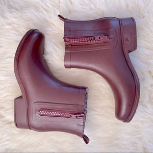 Dark Red Lucky Brand Rain Booties Size:9